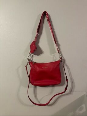 kate spade Red Leather Shoulder Bag with Adjustable Strap
